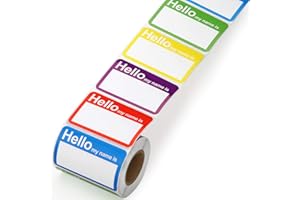 Methdic 5 Colors (Hello My Name is) Name Tags Stickers 400 Labels for Office, Meeting, School, Teachers and Mailing