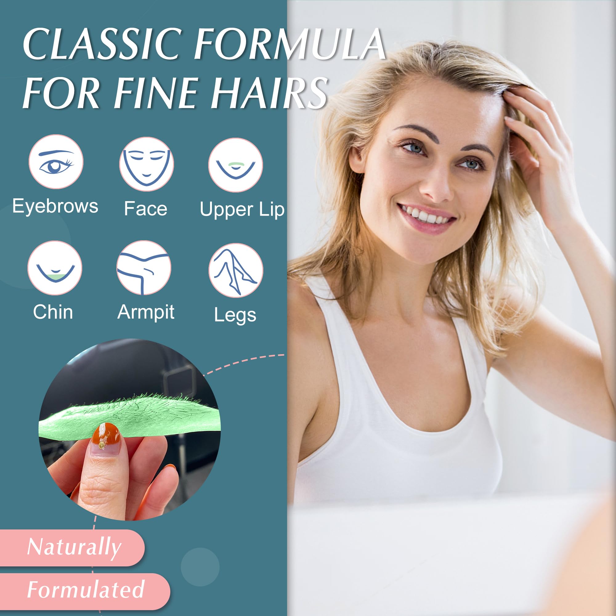 Natreza Hard Wax Beads for Hair Removal, 1lb Hard Wax for Sensitive Skin With Aloe Vera Extract, Formulated for Fine Hairs, Perfect Body Wax for Face Eyebrow Chin Upper Lip Leg Arm Bikini Waxing