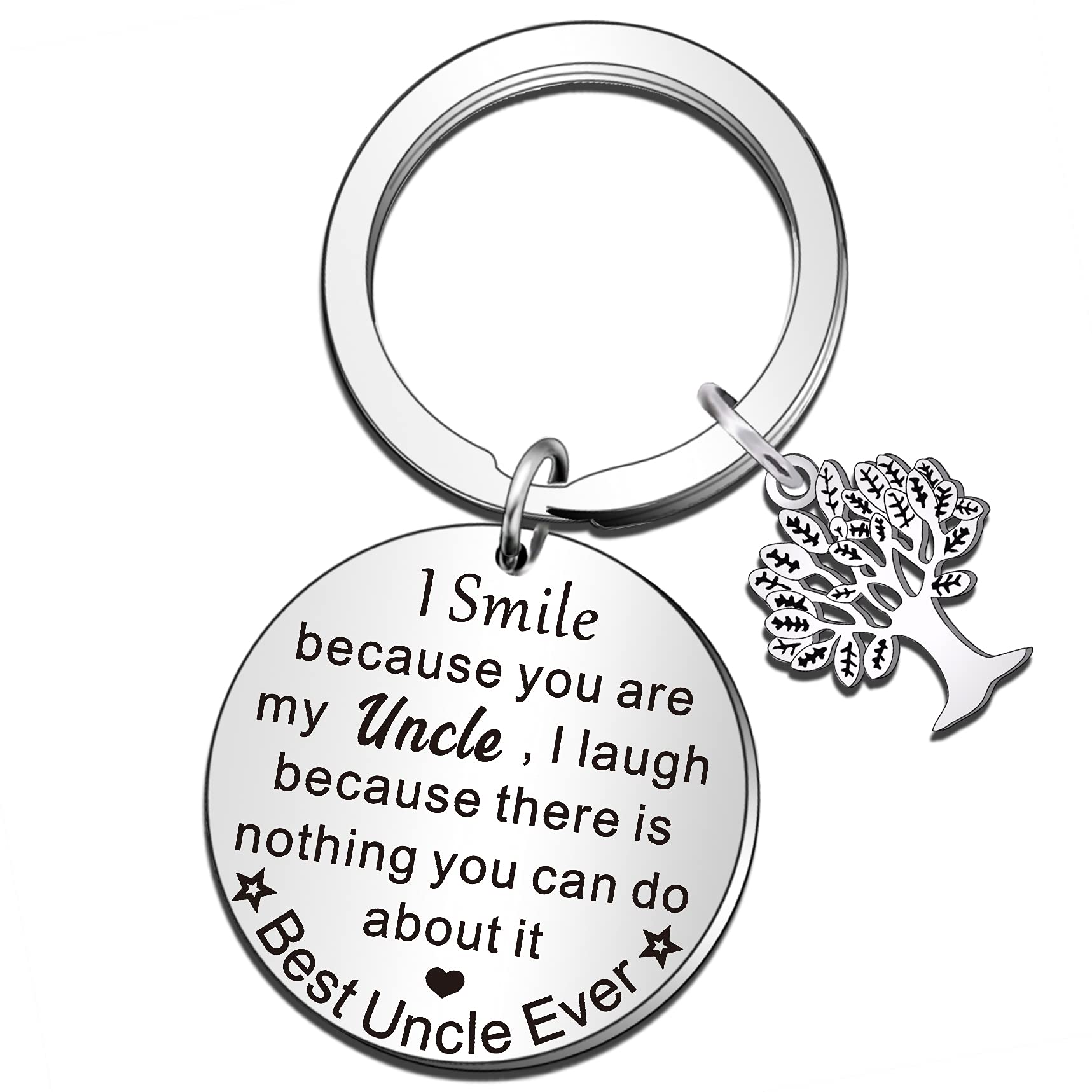 QMVMV Uncle Keyring Uncle Gifts Christmas Thanksgiving Birthday Gift for Uncle from Niece Nephew Best Uncle Ever Keychain