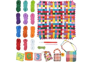Quimoy Weaving Loom Kit, Potholder Loom Kit Crafts Gift for Girls Ages 6 7 8 9 10 11 12, Easy Pot Holder Loom Knitting Activity for Beginners, 216 Craft Loops