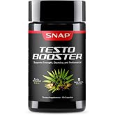 Snap Supplements Testosterone Booster for Men with Tongkat Ali, 90 Capsules | D-Aspartic Acid &amp; Epimedium, Supports Energy, Stamina &amp; Healthy Testosterone Naturally, Vegan, Non-GMO, Gluten-Free