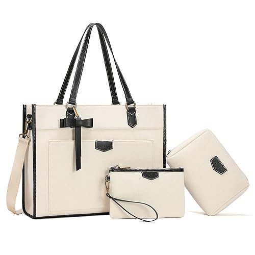 Keyli 3pcs Laptop Bag for Inch Canvas Tote Bag Work