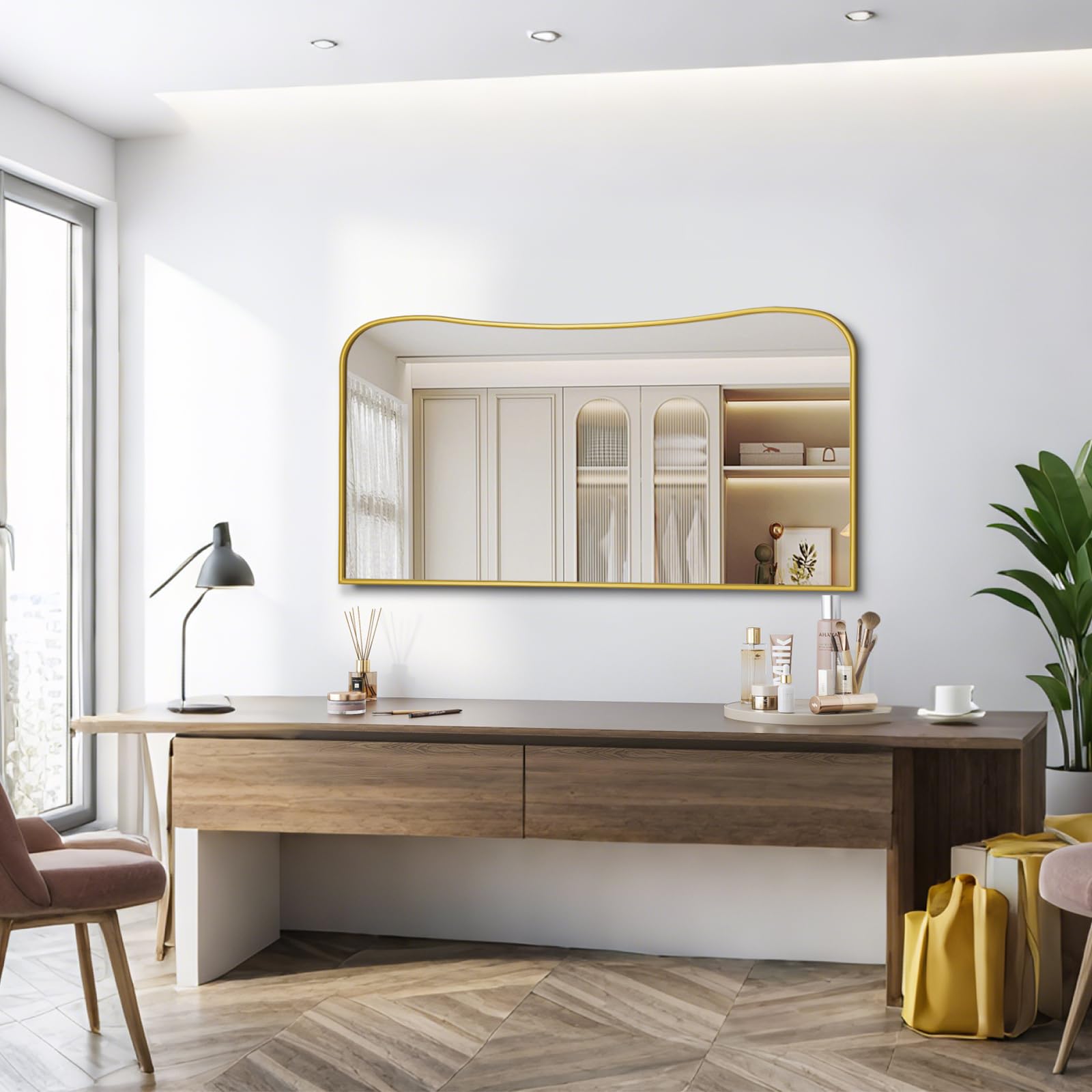 POZINO Gold Rectangular Mirrors, 23.6