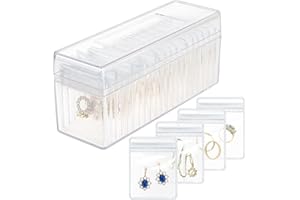 HOMEHIVE Acrylic Jewelry Box Organizer, Clear Jewelry Organizer and Storage with 20 Portable Anti Tarnish Jewelry bags, Travel Jewelry Case for Earrings/Rings/Necklaces Gifts for Women Girls, Clear
