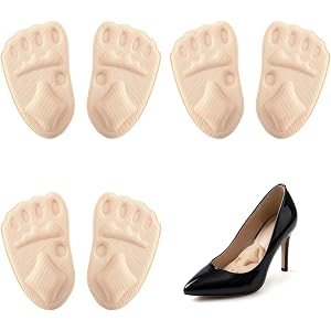 Metatarsal Pads for Women, Ball of Foot Cushions for Forefoot Pressure Relief, Non-Slip Shoe Inserts with Soft Cushion Suppor