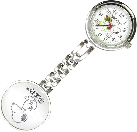 Amazon Co Jp ナースウォッチ スヌーピー クリップ タイプ 逆さ文字盤 看護師 時計 フラワー ドラッグストア