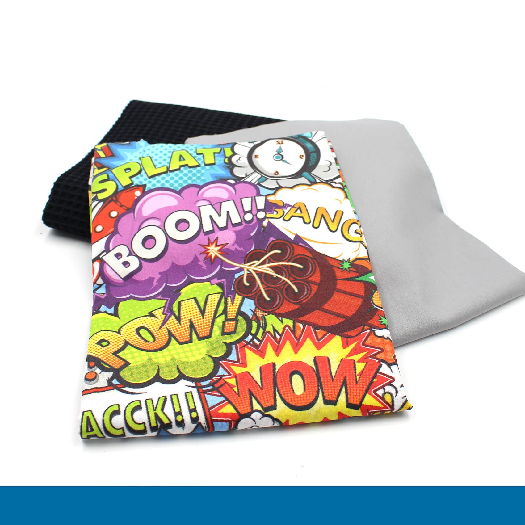 VmG-Store Waffle pique + cotton fabric set, colour-coordinated waffle fabric, 100% cotton fabric, Tex Standard 100 (comic 2.0 set 63) — image 1