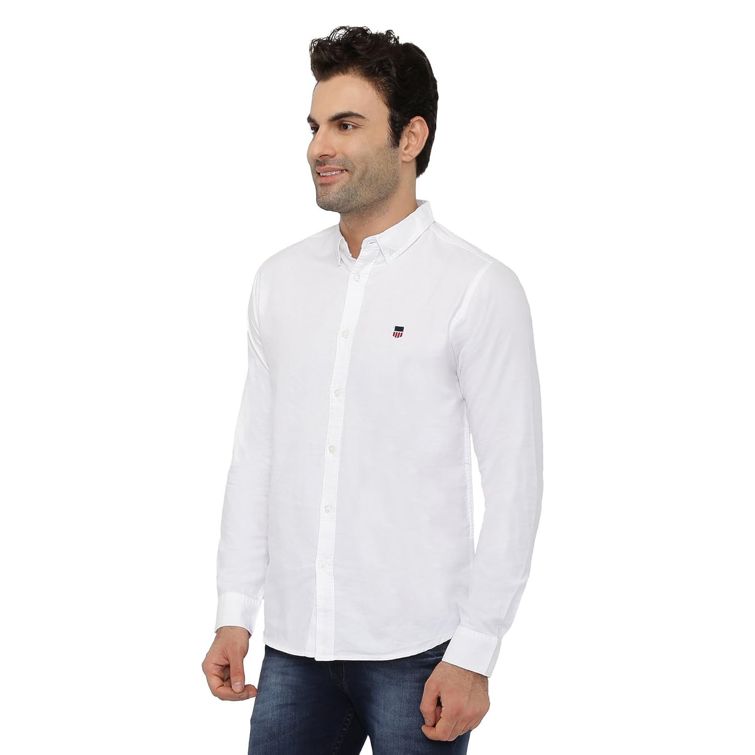 the cotton company men's 100% cotton oxford shirt - white