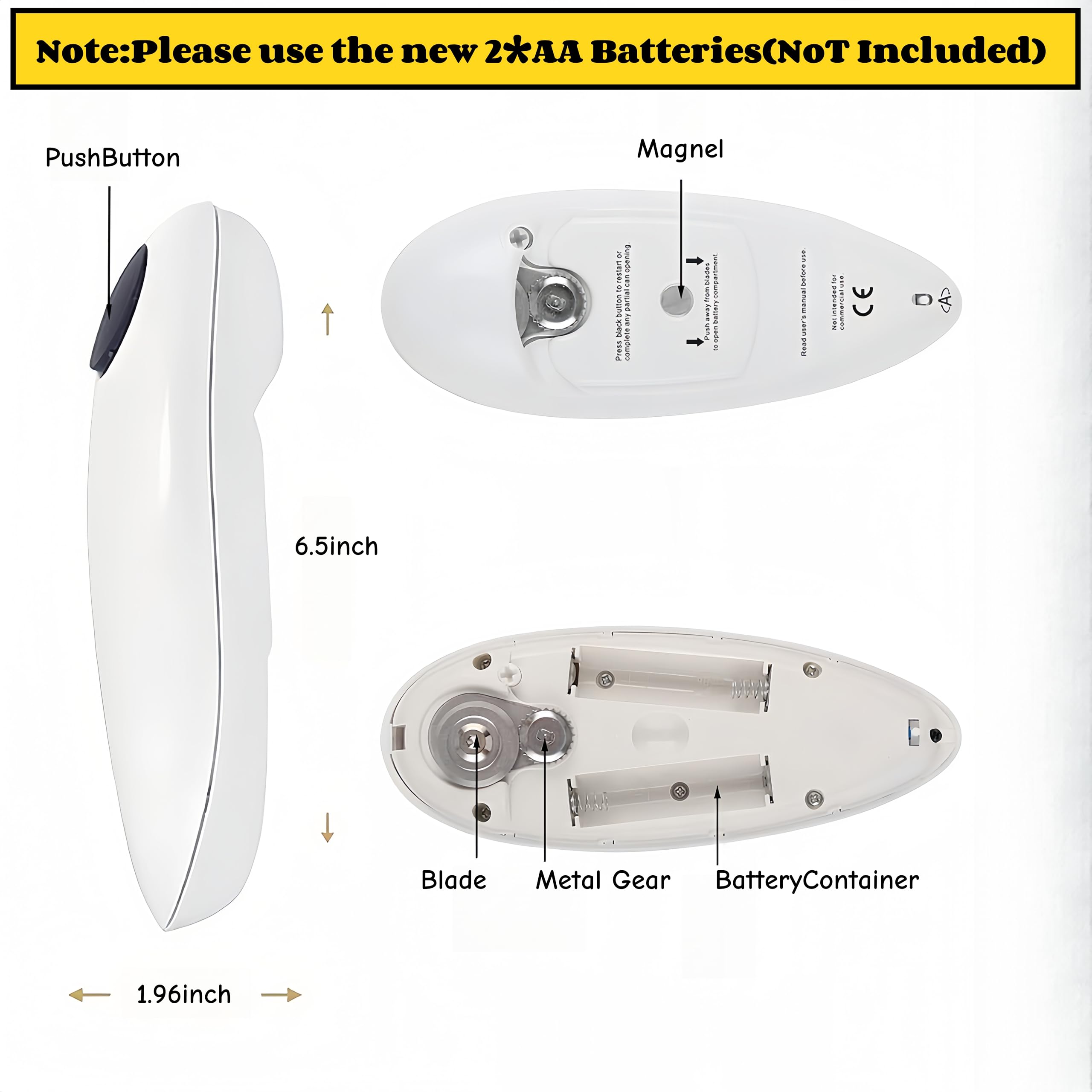 Cooks Professional Electric Can Opener,Automatic Can Openers for Seniors, Arthritic Patients A Great Kitchen Gadget,Hands Free Operation Can Openers,One Touch Design (Black)