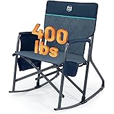 Timber Ridge Folding Oversized Rocking Camping Chair, 400lbs Capacity Portable Outdoor Rocker with Hard Armrests, Cup Holder 