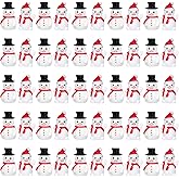 Soaoo 50 Pcs Winter Mini Snowman Figurines 2 Types Tiny Resin Snowman Decoration with Top Hat Xmas Micro Landscape Ornament Mini Garden Dollhouse Accessories for Crafts DIY Xmas Winter Party