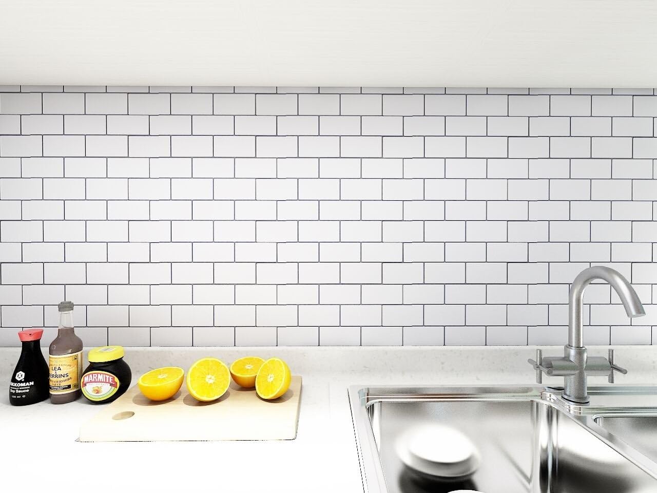 Art3d 12"x12" Peel and Stick Backsplash Tile Subway Sticker White for Kitchen (10-Sheet): Home Improvement