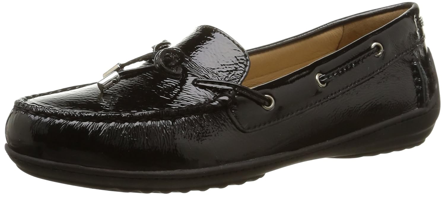 geox women's jamilah2fit6 boat shoe, black, 35 br/5 m us