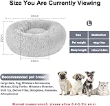 Nepfaivy Calming Dog Cat Donut Bed 23.6in Grey Non Slip Washable view 3