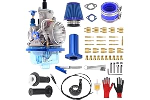 Banway PWK 28mm Carburetor Upgrade for Predator 212cc 196cc Coleman CT200U GX160 6.5HP MB200 KT196 Go Kart Mini Bike BT200X Performance Parts With 40Pcs Carburetor Main Jet Kit Air Filter(Blue)