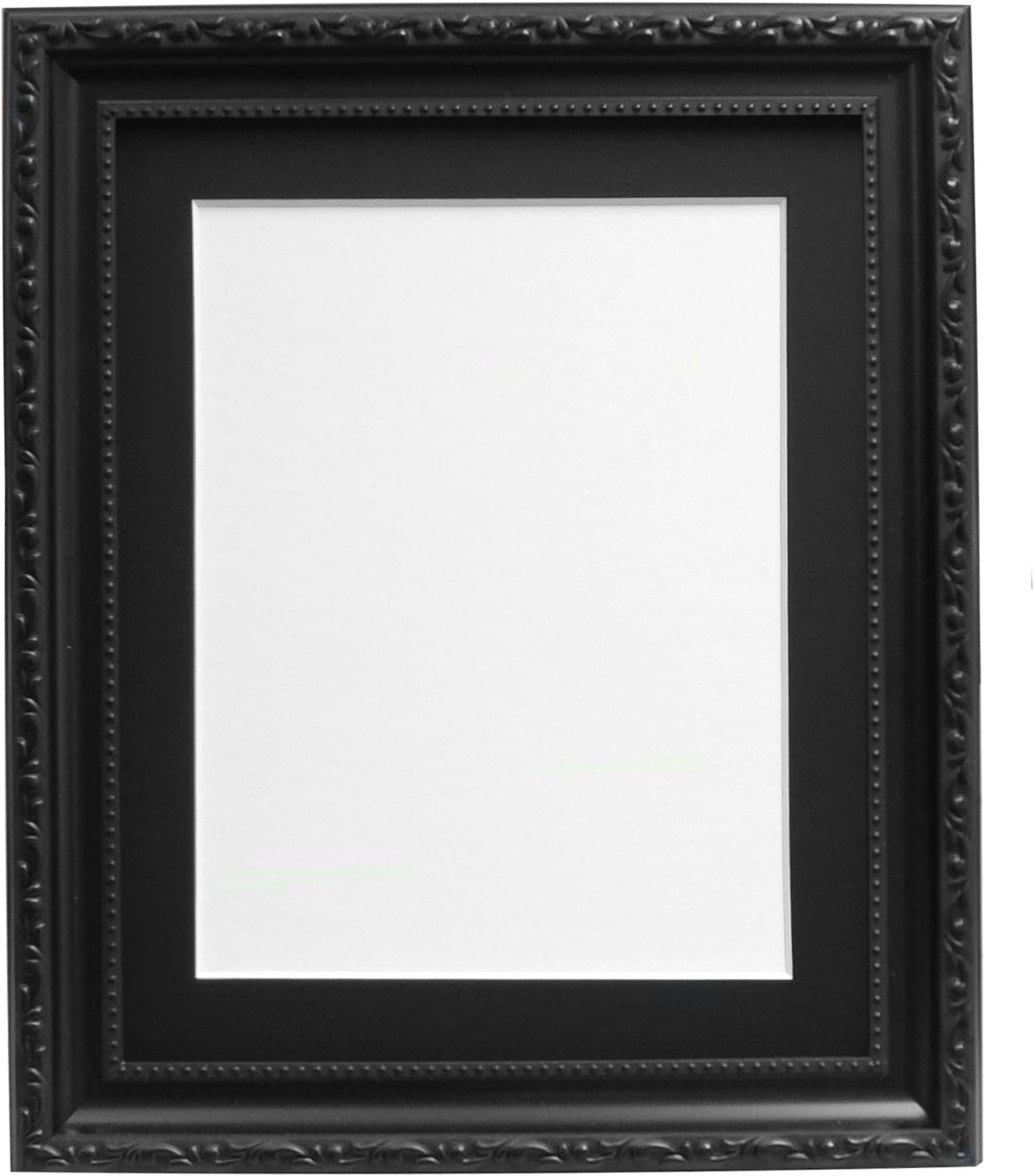 FRAMES BY POST Shabby Chic Black Picture Photo Frame with Black Mount 60 x 80 cm Image size 50 x 70 cm