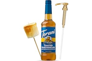 Torani Sugar Free Toasted Marshmallow Syrup for Coffee 25.4 Ounces Coffee Syrups and Flavors with Jimoco Pump Syrup Dispenser