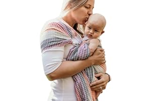 Hip Baby Wrap Ring Sling Baby Carrier for Infants and Toddlers - 100% Soft Cotton Baby Wraps Carrier for Babies 8-35 lbs - Perfect Baby Shower Gifts Moms and Dads - Nursing Cover (Rainbow Honeycomb)