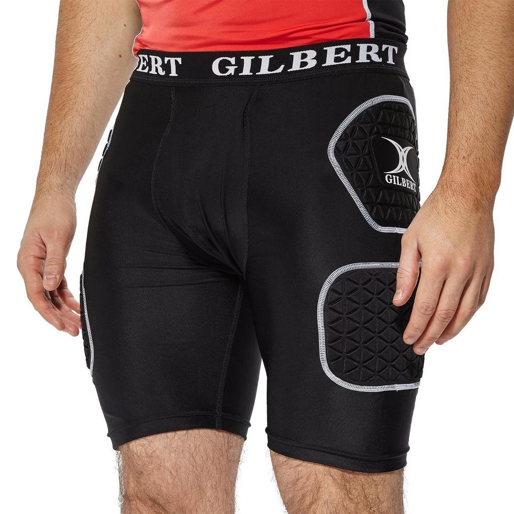 Gilbert Protective Men's Rugby Shorts, Black, L