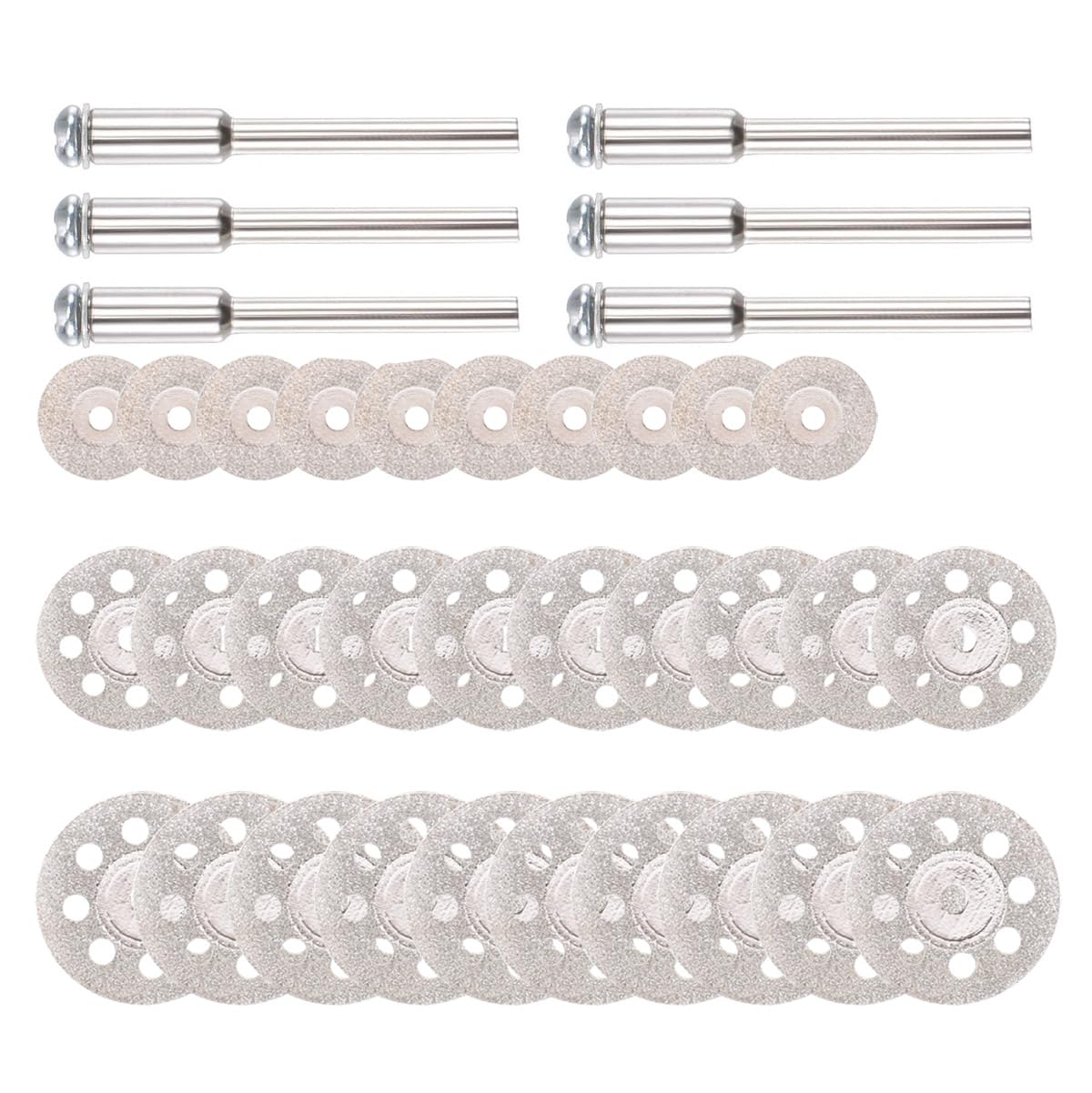 30 Pieces Diamond Cutting Wheels Diamond Cutting Discs for Jade Glass Cutting ，6pcs Mandrels Shaft