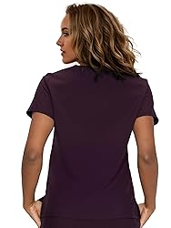 floralhue Scrub Tops for Women, Curved V-Neck Scrub