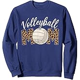 Volleyball Mom Leopard Funny Sport Ball Mom Mother's Day Sweatshirt
