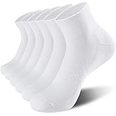 Lapulas 6 Pack Men's Ankle Socks with Cushion, Cotton Quarter Socks for Sport Training Running
