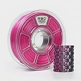 R3D Dual Color Silk PLA Filament, Co-Extrusion 3D Printer Filament 1.75mm, 30-370 mm/s High Speed PLA, Dimensional Accuracy +/- 0.02 mm, 1KG Plastic Spool (Silk Black-Rose Red)
