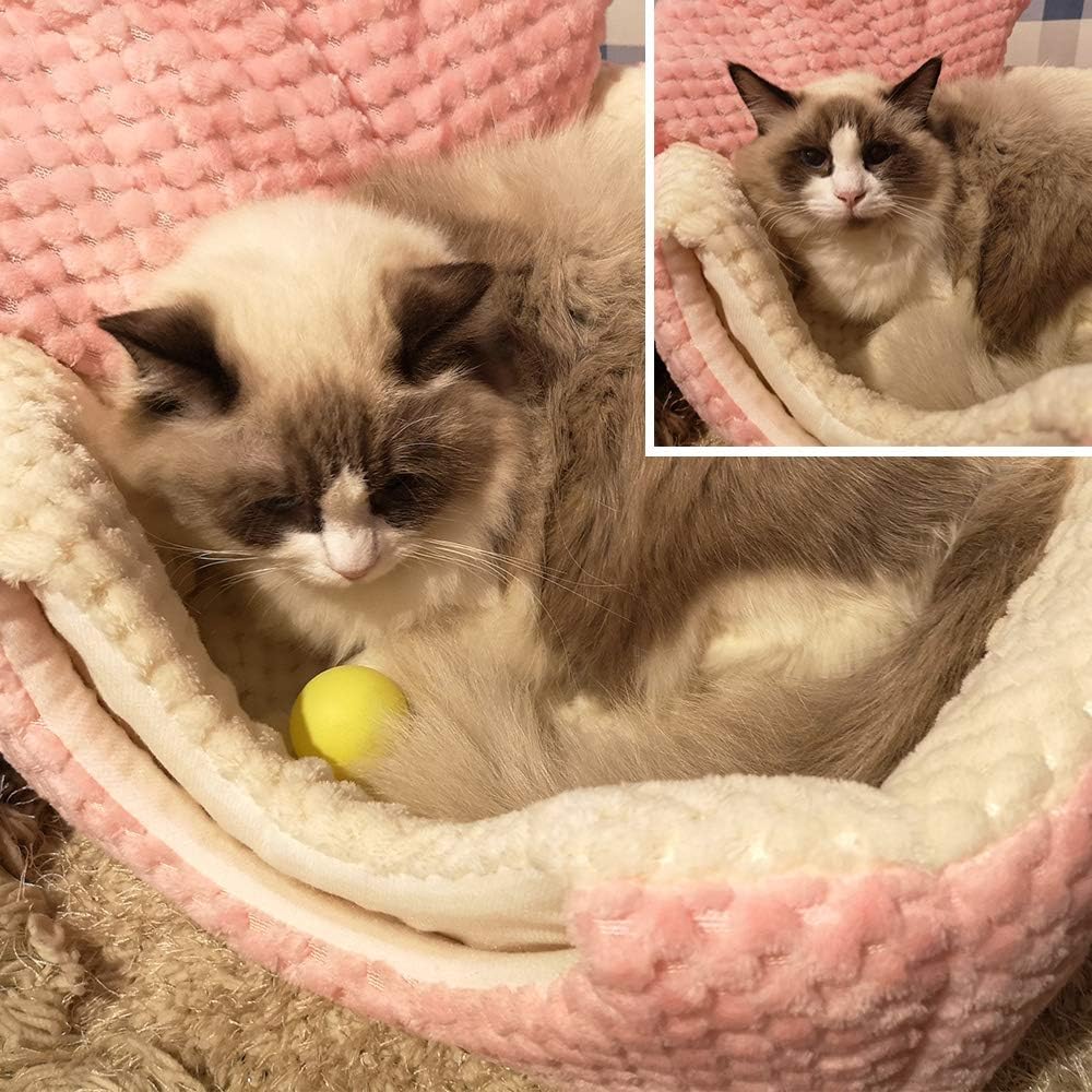 Petper Cat Bed, Cat Self Warming Bed & Sofa, Pink : Pet Supplies