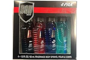 PDC BRAND Bod Body Spray for Men -- Gift Set of 4 Bod Man Body Sprays (Black, Really Ripped Abs, Most Wanted, Fresh Blue Musk)