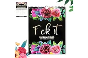 STTUFICE 2024 Newest Calendar for Tired-Ass Women,Tired Women Calendar, Fu-ck It Calendar,Wall Calendar for Tired, Funny Monthly Calendar Gag Gift for Women, Home Office Hanging Calendar, Hang with Ease