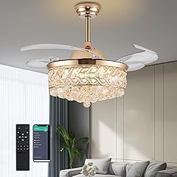 PAFRUMGE 36" Dimmable Gold Fandelier，Modern