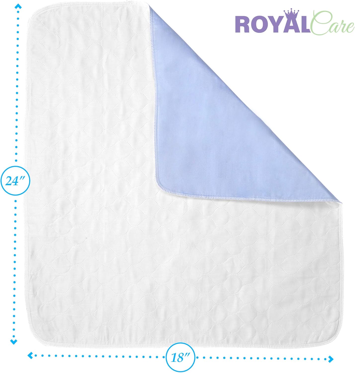 Incontinence Bed Pads - Reusable Waterproof Underpad Chair, Sofa and Mattress Protectors - Highly Absorbent, Machine Washable - for Children, Pets and Seniors (18x24 (Pack of 4), Blue): Health & Personal Care