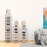 isightguard Narrow Shoe Rack 10 Tier Vertical Slim Organizer 66.4in Tall view 5