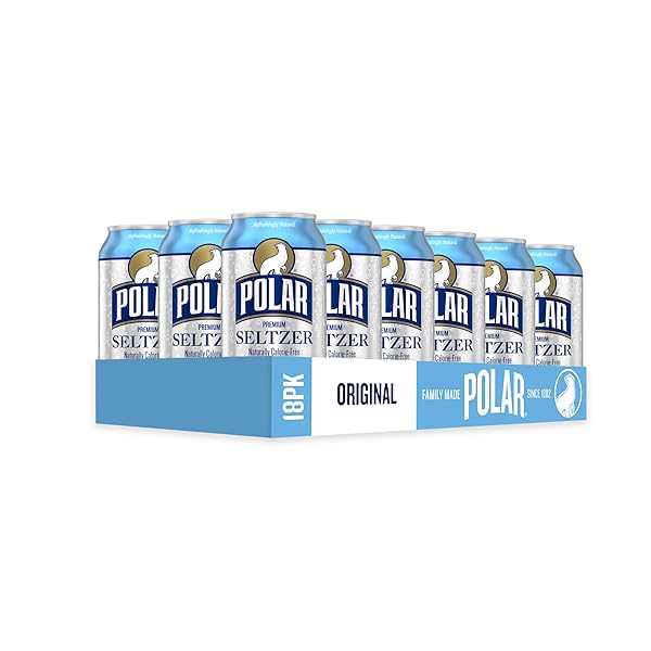 POLAR SELTZER WATER ORIGINAL, 12 FL OZ CANS, 18 PACK