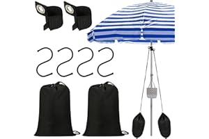 BYLION 2 Pack Large Summer Beach Umbrella Sand Bags Portable Waterproof Canopy Weight Sandbag for Umbrella Legs Heavy Duty Sandbag Kits for Umbrella Base Instant Tent and Umbrella Weights