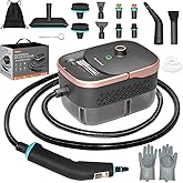 Handheld Steam Cleaner for Home,15s Heat-Up 42.27oz Tank,2500W Portable Steamer for Cleaning,with 15 pcs Accessories,Pressurized Steam Cleaner,Grease,Grout,Furniture,Bed Bugs,Floor,Couch and Car