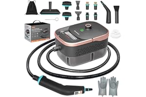 ENROMTED Handheld Steam Cleaner for Home,15s Heat-Up 42.27oz Tank,2500W Portable Steamer for Cleaning,with 15 pcs Accessories,Pressurized Steam Cleaner,Grease,Grout,Furniture,Bed Bugs,Floor,Couch and Car