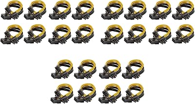 Bcowtte 24x 8 Pin to 6+2 Pin PCIe PCI-E Power Splitter Cable GPU Graphics Card