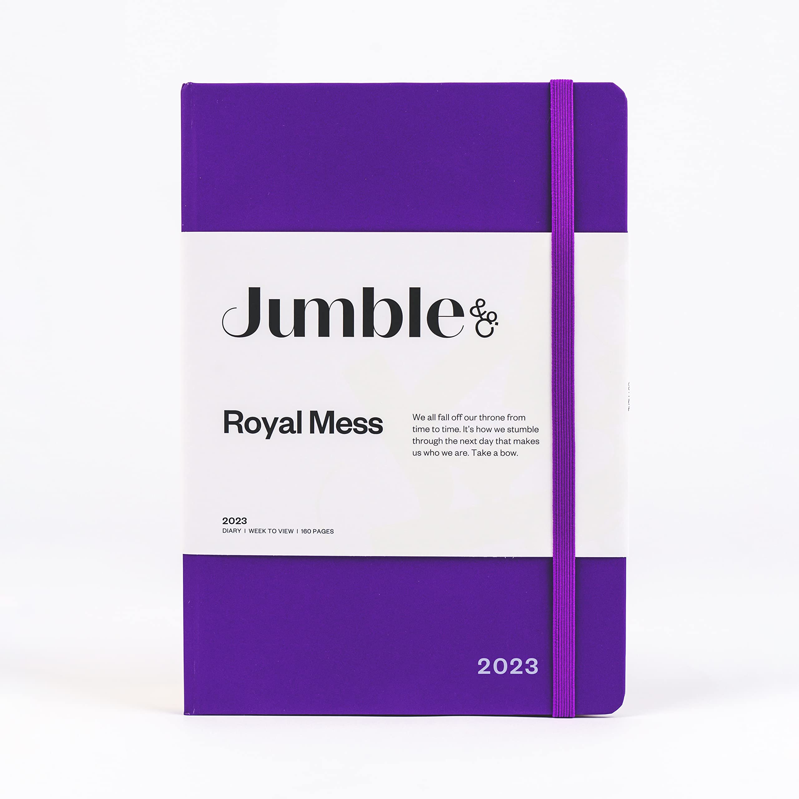 Jumble and Co & Co Moodler A5 Week to View 2023 Diary Royal Mess Purple - Weekly Journal with dotted pages, JMDBCP-563/23