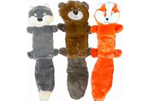 Jalousie 5 Pack Stuffingless Dog Squeaky Toys Dog Toy w/Durable Liner No Stuffing Dog Toy - Dog Toys Crinkle Paper Squeaker Toy for Medium Large Dogs (3 Pack - Squeaky)