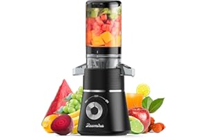 Cold Press Juicer, Zasmira Slow Masticating Juicer with 4.13" Extra-wide chute, Whole Fruit Juicer Machines for Vegetables & Fruits, 98% Juice Purity, 2 Cups Included/Easy to Clean