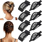 Artchita 8Pcs French Flat Hair Clips for Women 2 Styles Claw Clips for Girls Matte Flat Hair Claw Clips for Thin and Thick Hair Large Non-slip Strong Hold Hair Accessories for Women (Black)