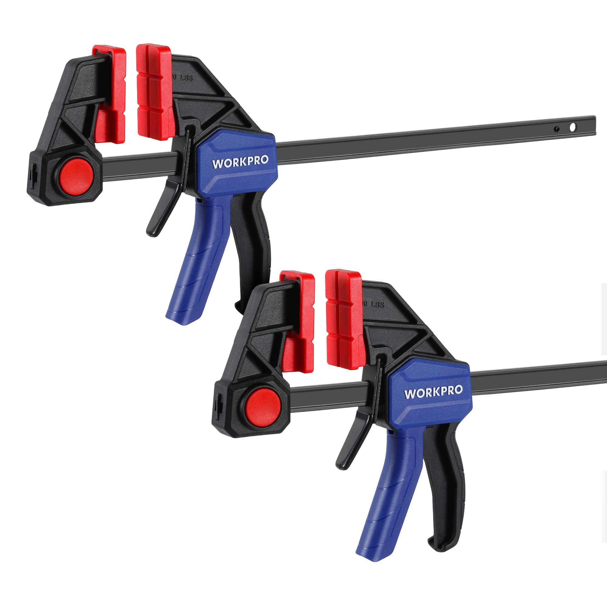 WORKPRO 2 Pack Heavy Duty 305 mm Woodworking Hose Clamps 136 kg One Hand Quick Release Pliers Set Wood Clamps for Woodworking Hand Working