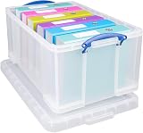 Really Useful Box 64 Litre Clear Storage Box with Handles view 3