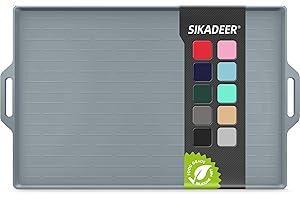 SIKADEER Large Dog Bowl Mat Pet Feeding Mat for Floor Waterproof with Edges, Silicone Placemats for Cat and Dog Water Bowl, Nonslip Pet Food Mat, Tray for Dog Bowls