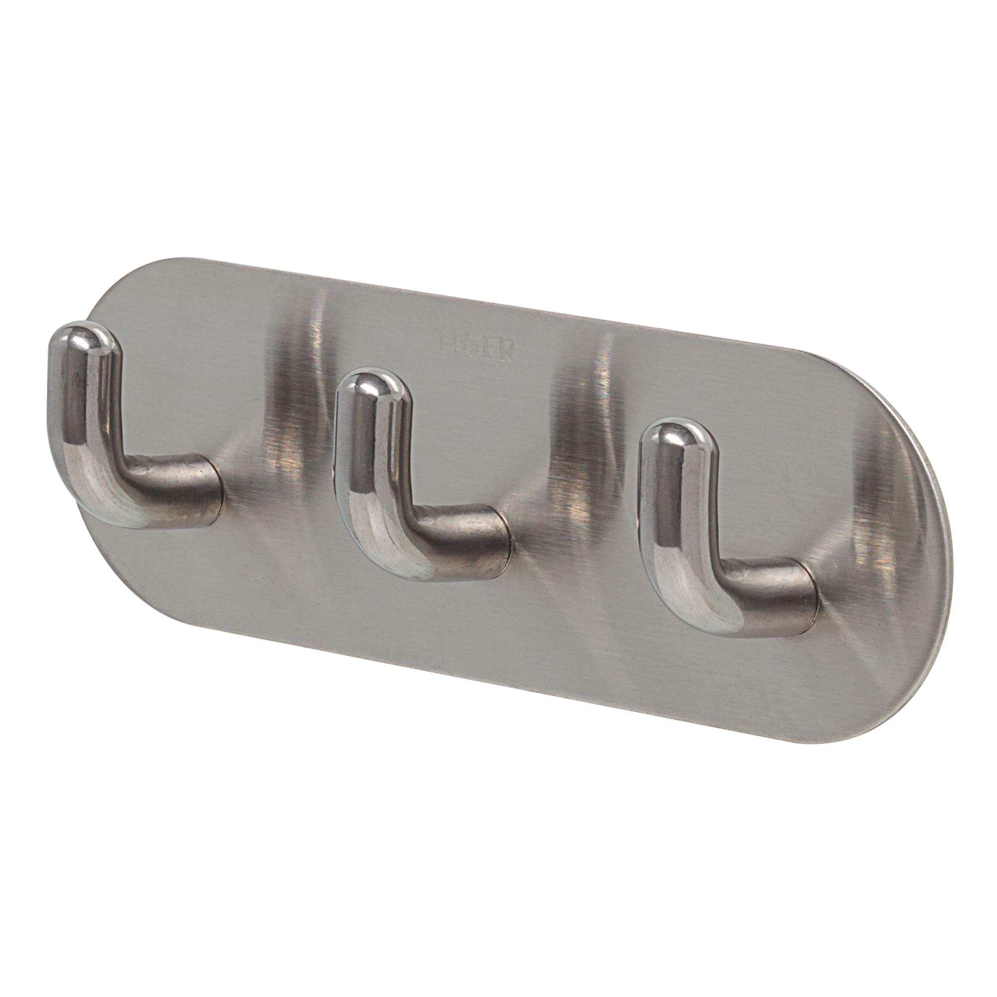 Tiger Rondo, Towel hook, Brushed stainless steel, 24x120x40mm