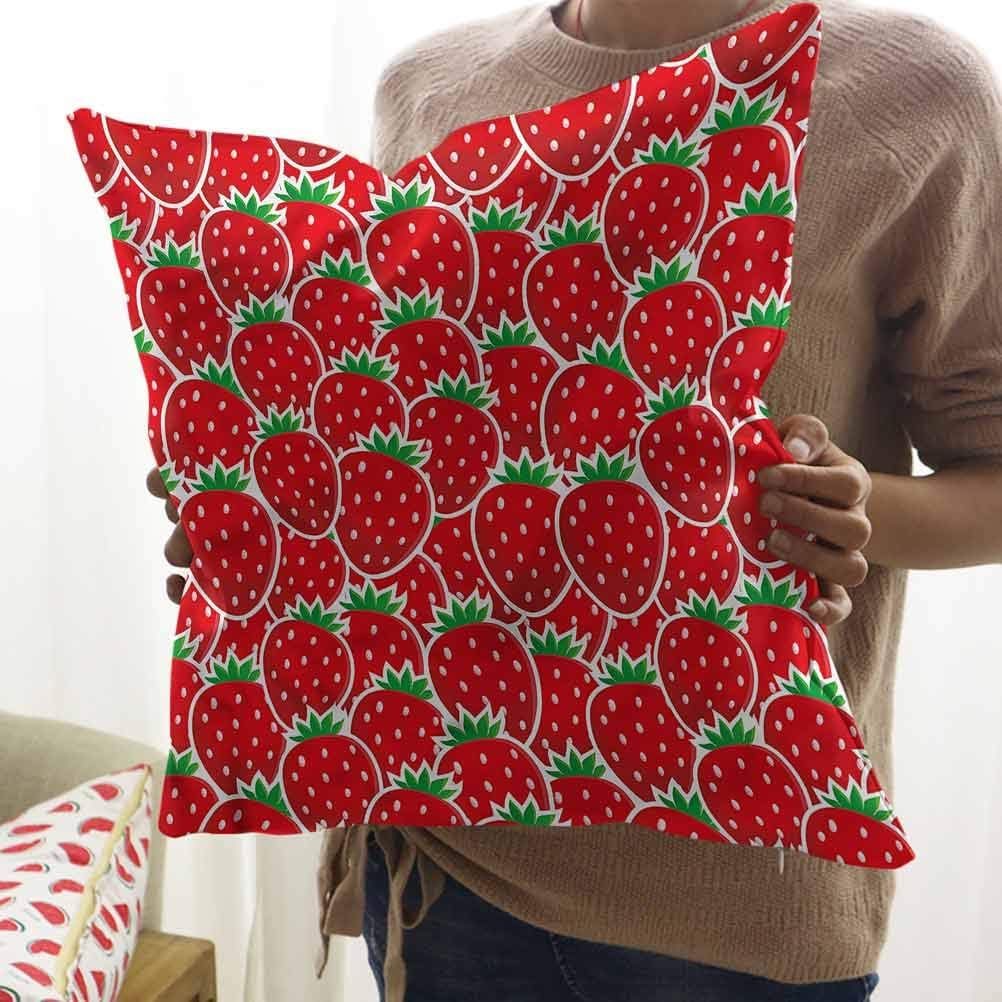 Fruits Square Pillow Case Yummy Strawberry Botany Home