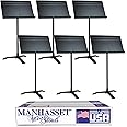 Manhasset Music Stand For Sheet Music - Bulk Pack of 6 Stands - 48 Symphony Model - Long Lasting, Durable Manhasset Stand - Adjustable Height - 20" by 12" - Made in the USA