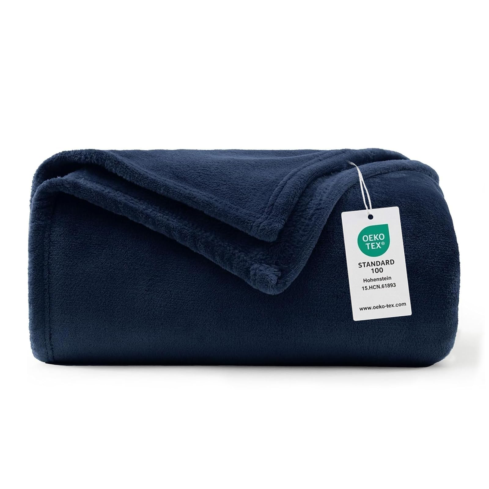 WAVVE Fleece Blanket Sofa Throw Navy Blue 5ft x 6.5ft - Fluffy Soft Warm Versatile Blanket for Sofa/Couch/Bed Double/Twin Size, 150x200 cm